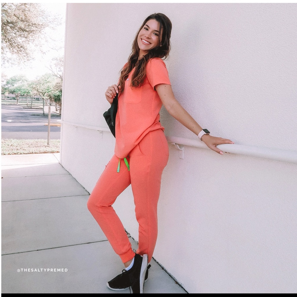 LIMITED EDITION Figs Hot Coral Zamora Joggers
